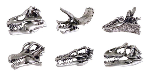 Dinosaur Skull Pewter Magnet Set