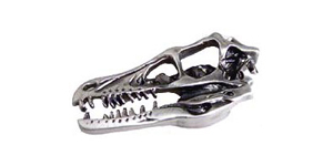 Velociraptor Skull Pewter Magnet